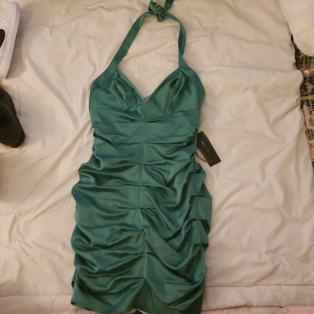 BCBG green halter dress